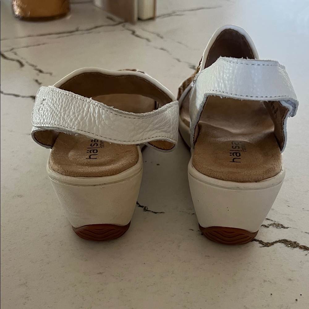 Halsa Footwear White and Brown Woven Sandals never worn size 8 - Picture 5 of 7